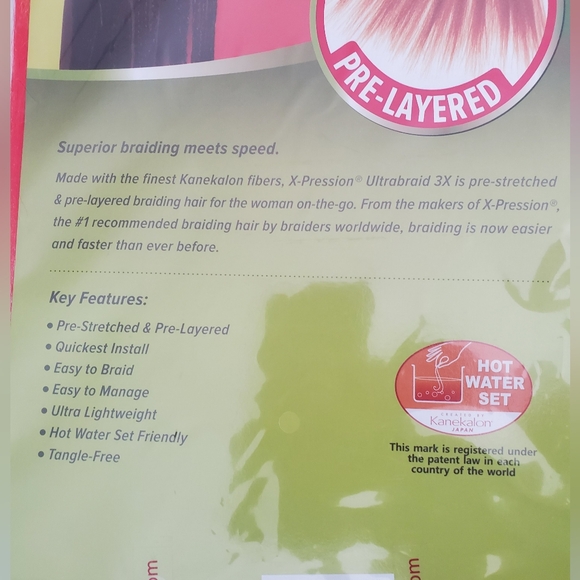 : prestretched 52" xpresstion rasta braiding hair ice red yellow gold green - Picture 7 of 8